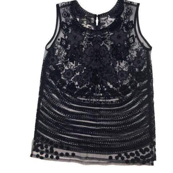 LABEL RITU KUMAR Mesh Floral Embroidered Top Size 2 - Picture 9 of 12